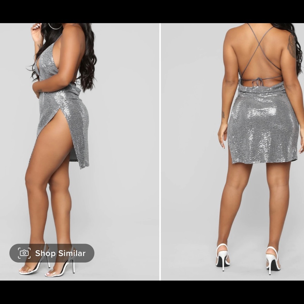 Yukie Metallic Dress - Silver